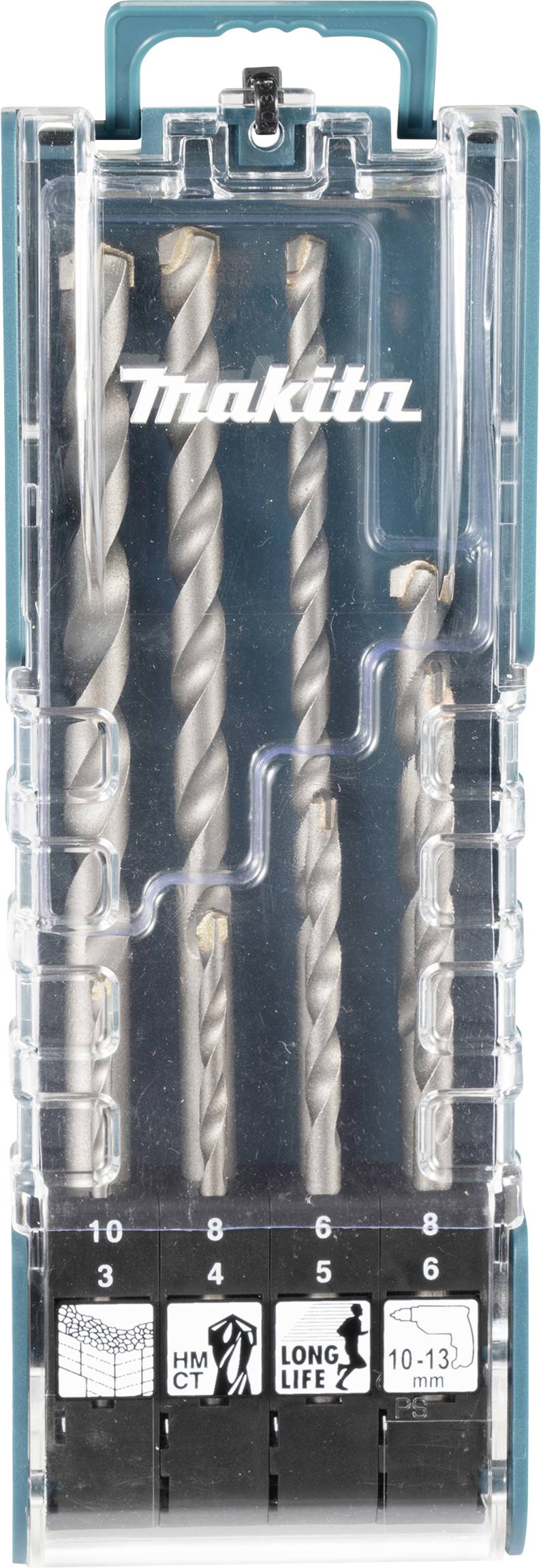 Makita E-15861 spiralni sveder za beton-komplet 3 mm, 4 mm, 5 mm, 6 mm, 8 mm, 10 mm, 12 mm cilindrično vpetje 1 set-0