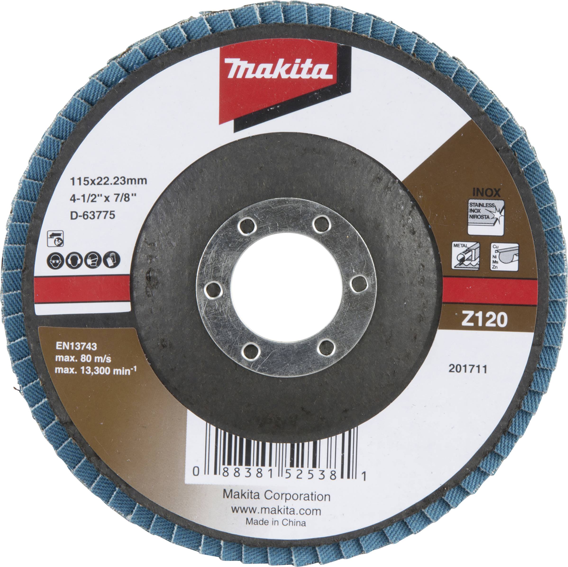 Makita D-63775 lamelni brusni disk Premer 115 mm Granulacija=120 1 kos-0