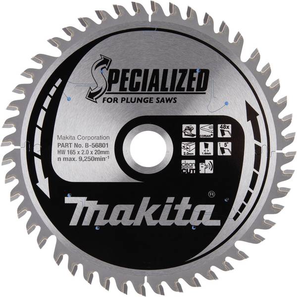 Makita B-56801 B-56801 list krožne žage 165 x 20 x 2.0 mm Število zobcev (na colo): 48 1 kos