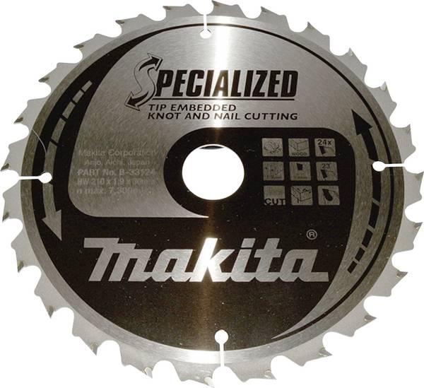 Makita  B-33124 list krožne žage 210 x 30 x 1.9 mm Število zobcev (na colo): 24 1 kos