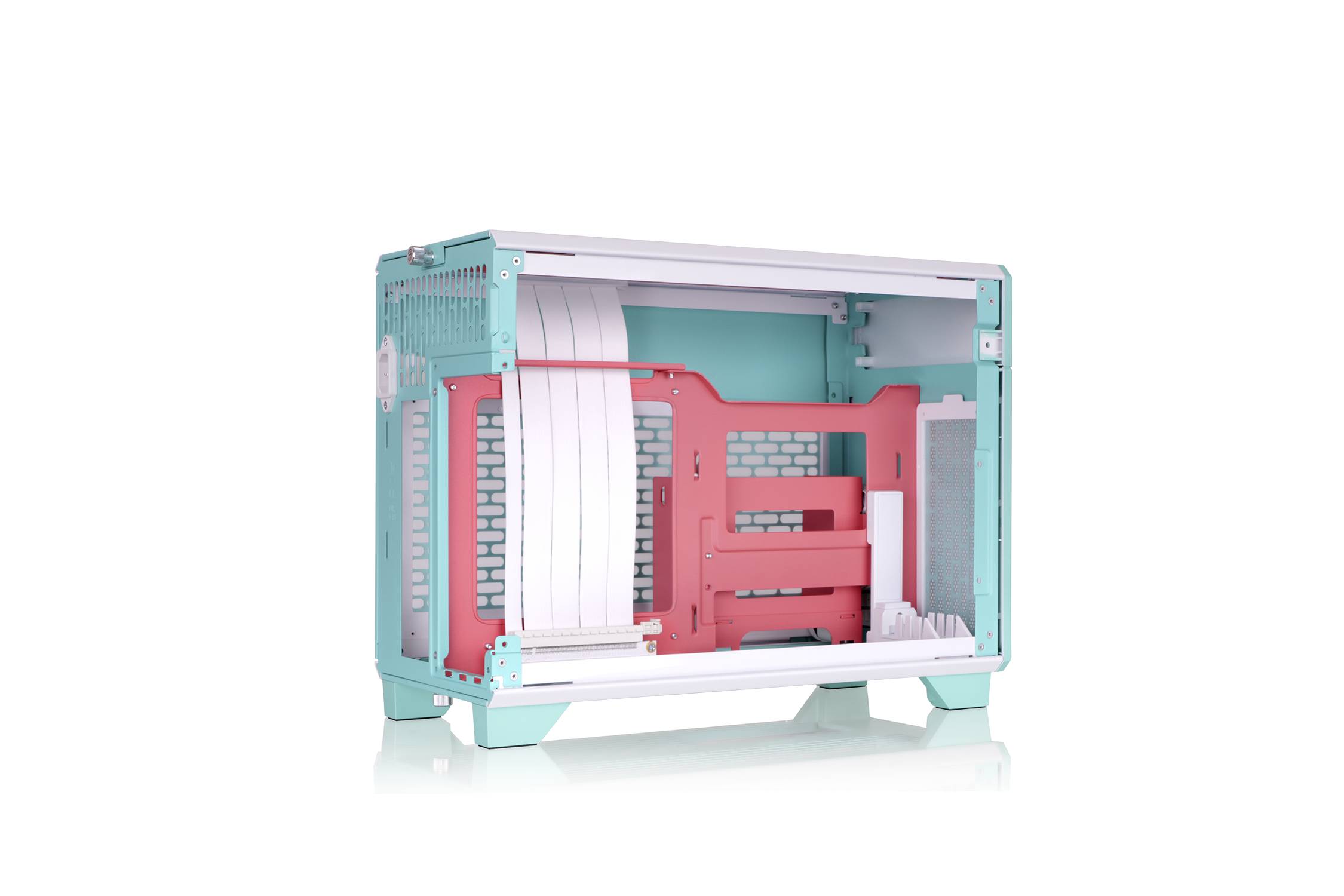 Thermaltake TR100 Mint Strawberry mini-tower Gaming ohišje meta, jagodna-5