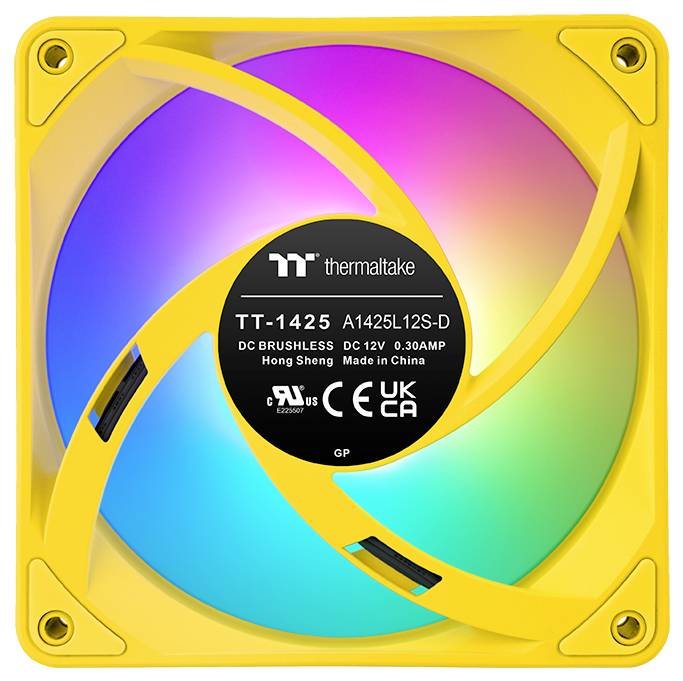 Thermaltake CT140 EX Reverse ARGB Sync PC Cooling Fan Bumblebee 3 Pack ventilator za ohišje računalnika rumena (Š x V x -6