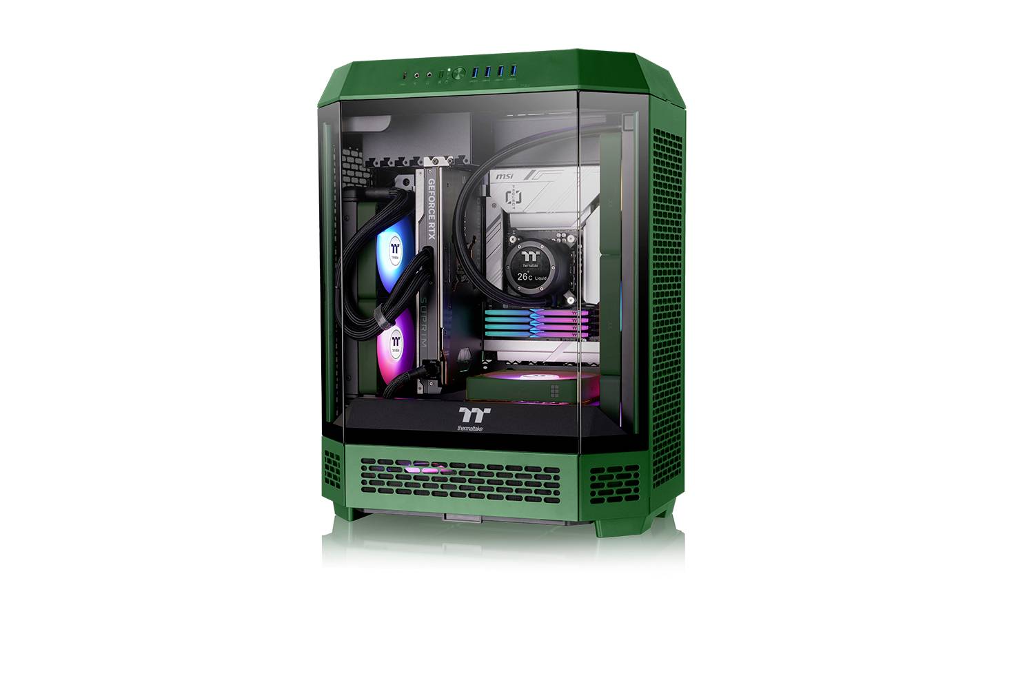 Thermaltake CT140 EX Reverse ARGB Sync PC Cooling Fan Racing Green 3 Pack ventilator za ohišje računalnika zelena (Š x V-14