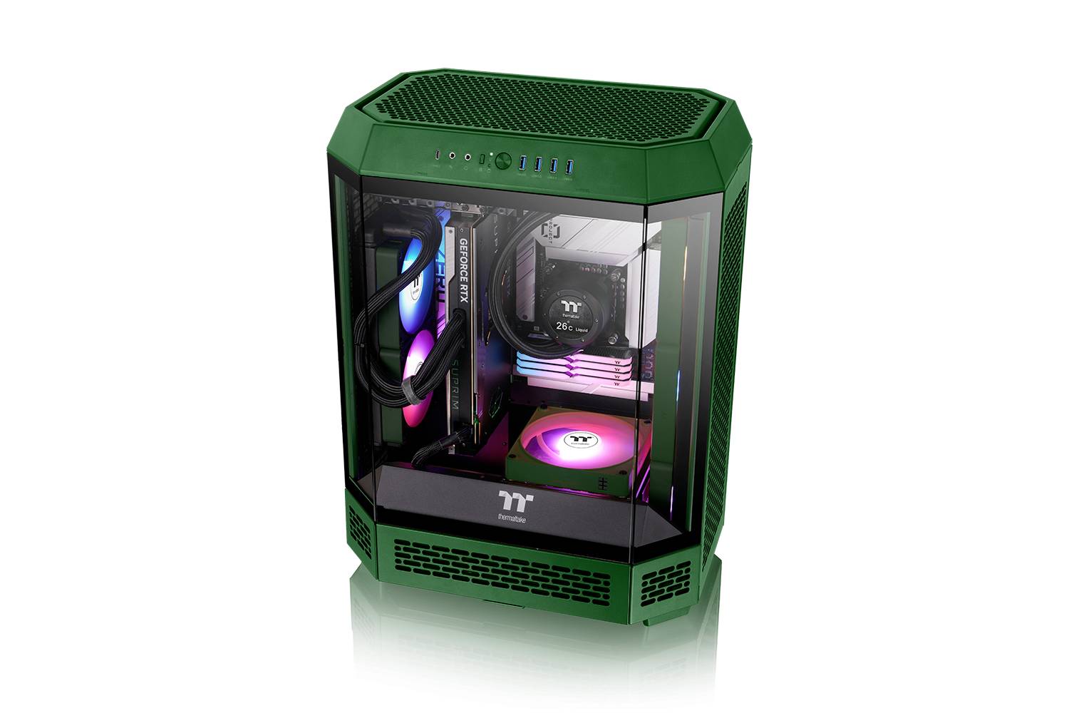 Thermaltake CT140 EX Reverse ARGB Sync PC Cooling Fan Racing Green 3 Pack ventilator za ohišje računalnika zelena (Š x V-15