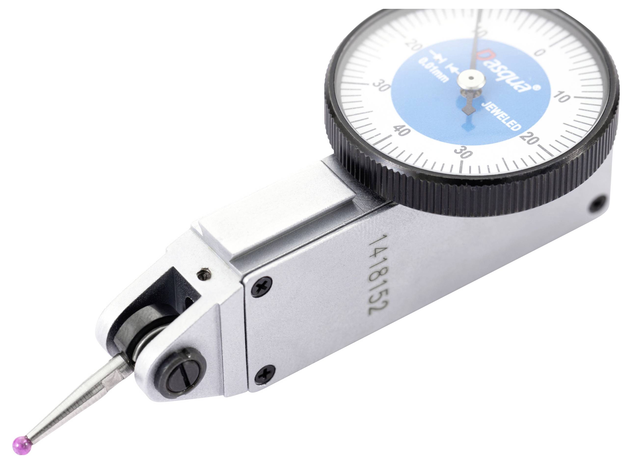 Dasqua 5221-1129-A merilnik s številčnico, odporen na udarce s kontrolnim merilom 0.8 mm Branje: 0.01 mm-3
