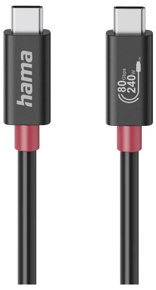 Hama USB-C kabel USB 4.0 USB-C® vtič 1 m črna prilagodljiv 00200799-0