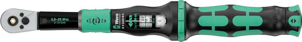 Wera Click-Torque Lock A 6 R/L 05075694001 momentni ključ 1/4" (6,3 mm) 2.5 - 25 Nm-0