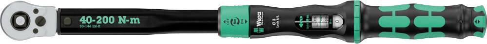 Wera Click-Torque Lock C 3 R/L 05075695001 momentni ključ s prehodnim kvadratnim elementom 1/2" (12,5 mm) 200 - 40 Nm-0