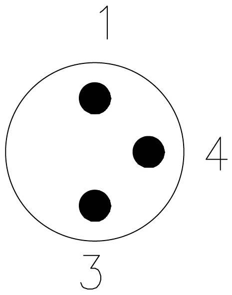 Igralna kocka s tremi črnimi pikami, številkami '1', '3', '4' razporejenimi okoli nje.