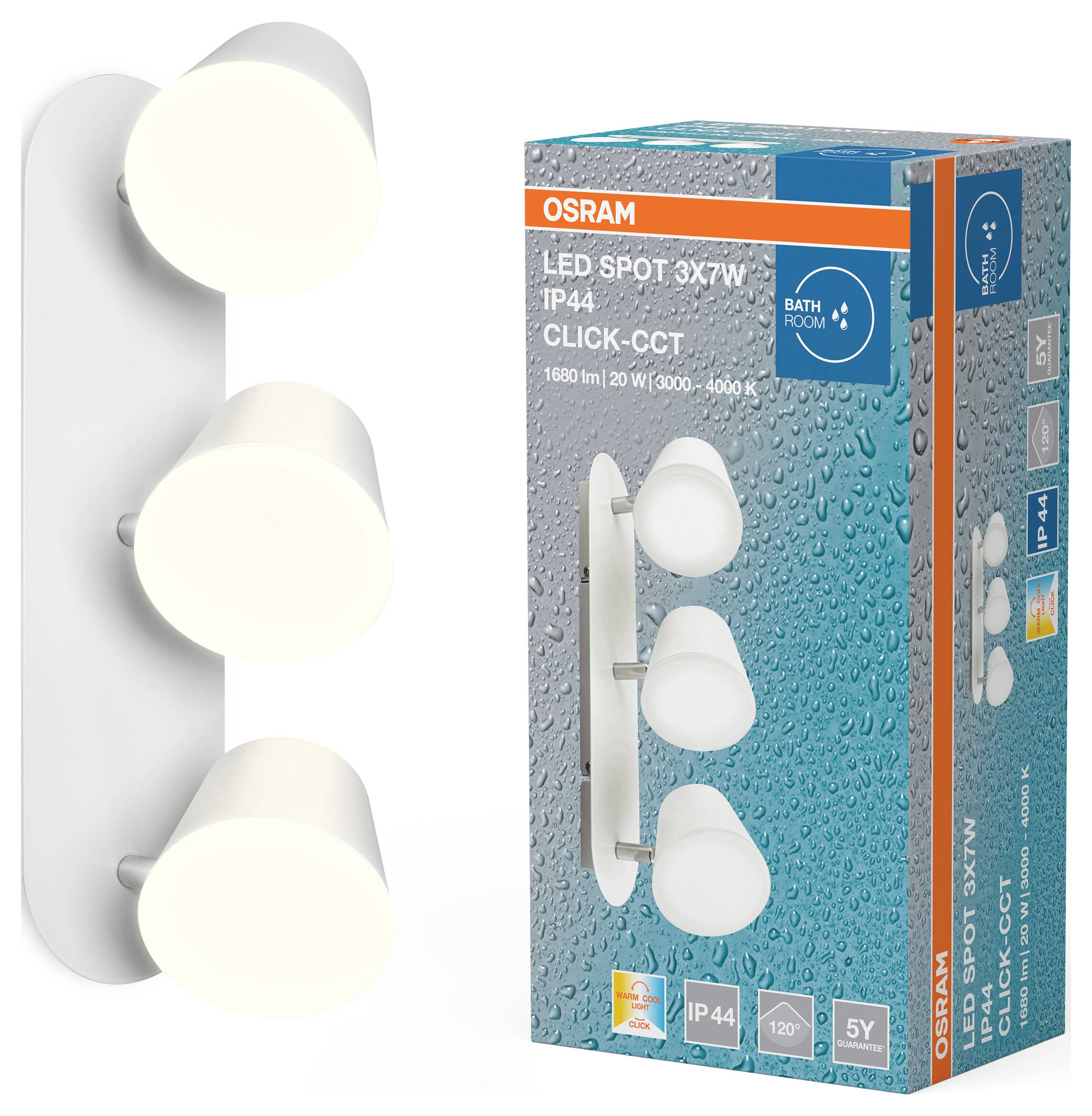 OSRAM HOMELIGHTING LED Spot 3 x 7W IP44 Click-CCT 4099854455087 LED zunanja stenska svetilka LED 21 W-1