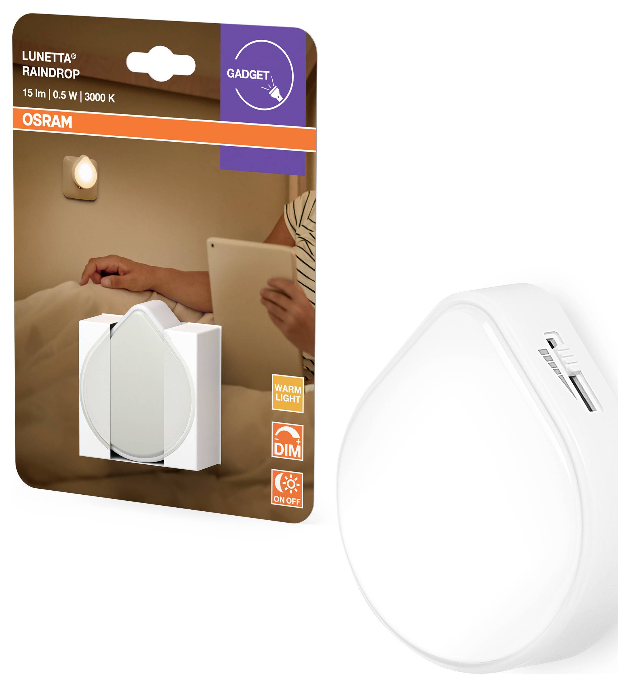 OSRAM HOMELIGHTING Lunetta Raindrop Dimmable White LED svetilka za vtičnico LED bela-1