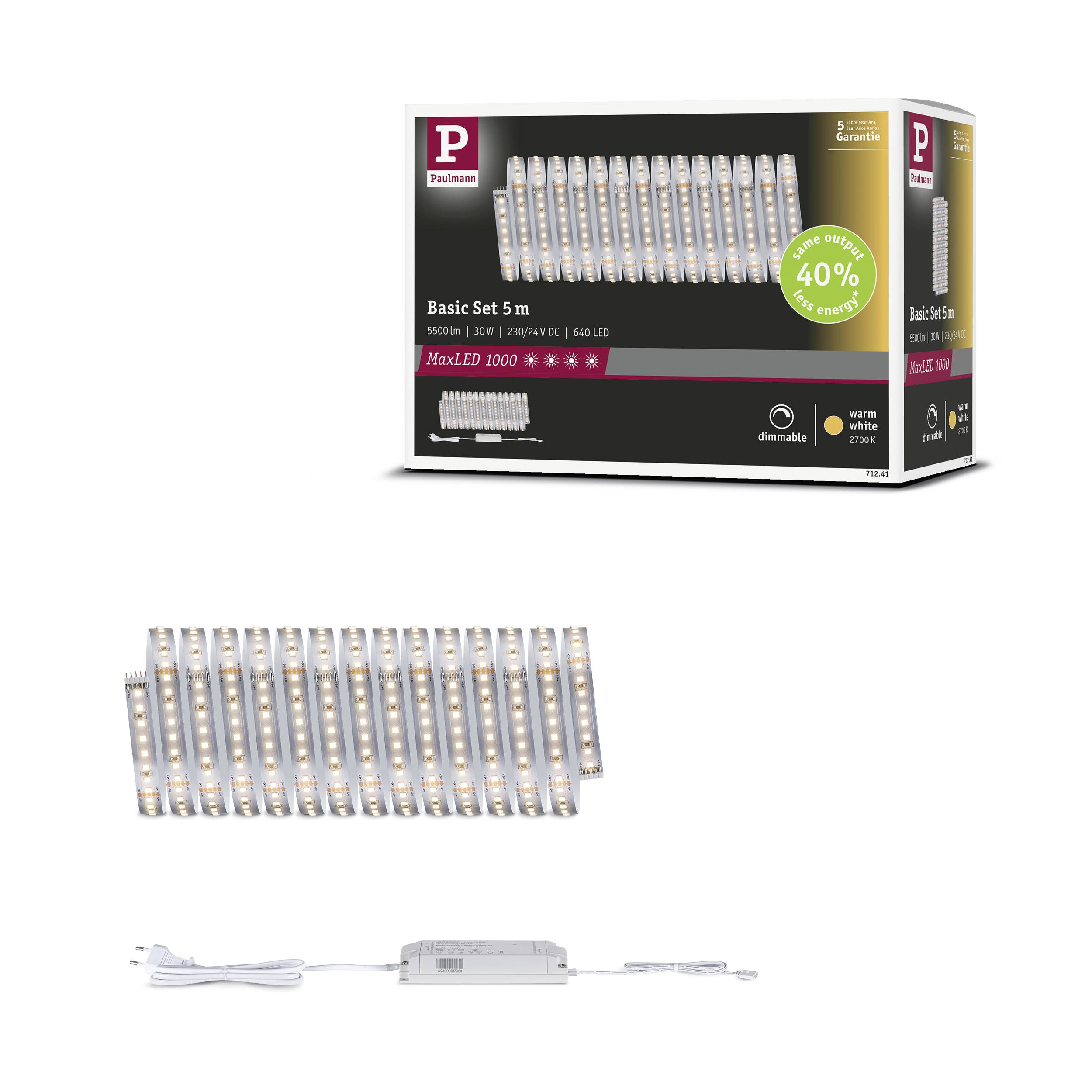 Paulmann MaxLED 1000 71241 LED trakovi osnovni komplet 230 V 5 m toplo bela 1 set-9