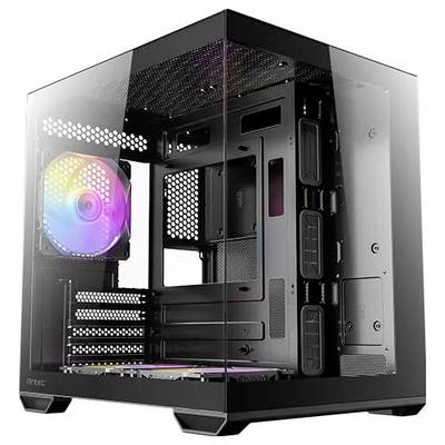Antec 0-761345-10217-9 mini-tower računalniško ohišje črna 3 vnaprej nameščeni ventilatorji, stransko okno-0