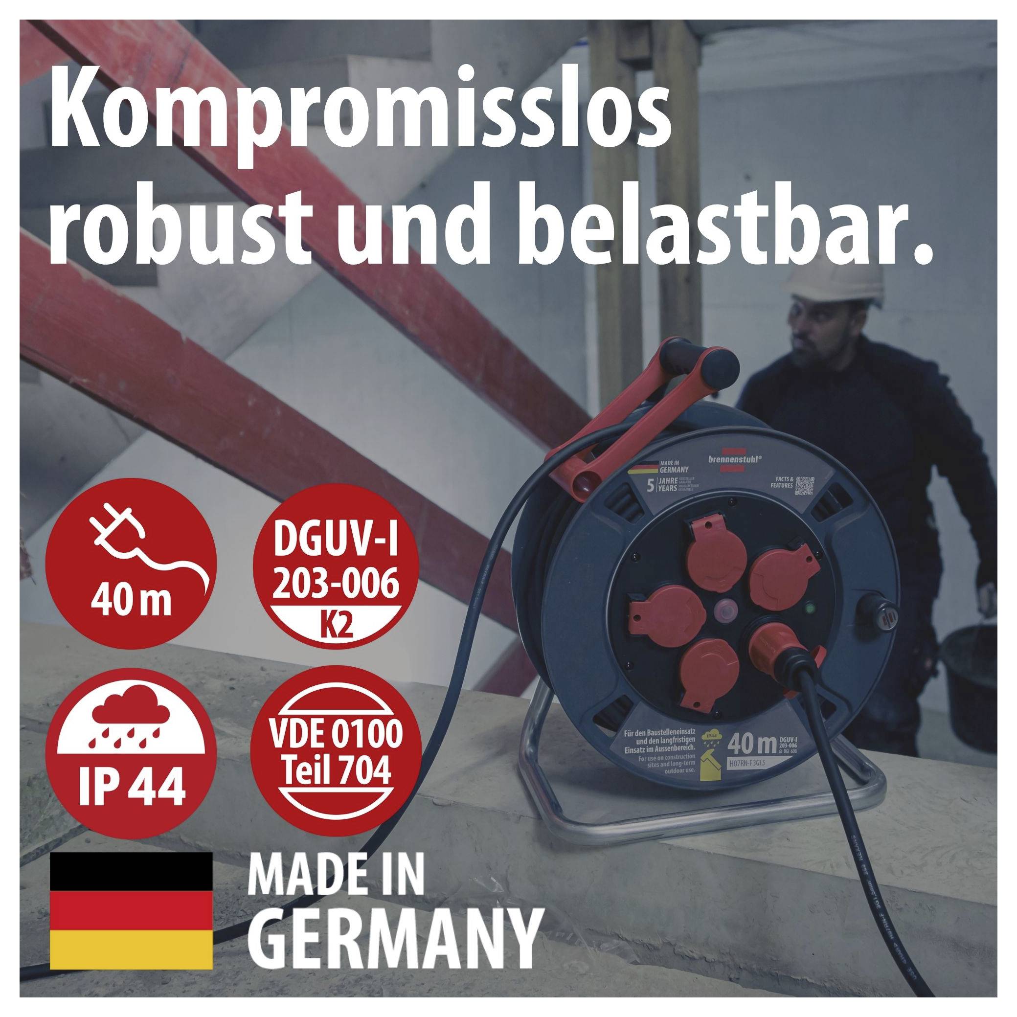 Brennenstuhl 9231400101 kabelski boben 40 m črna-1