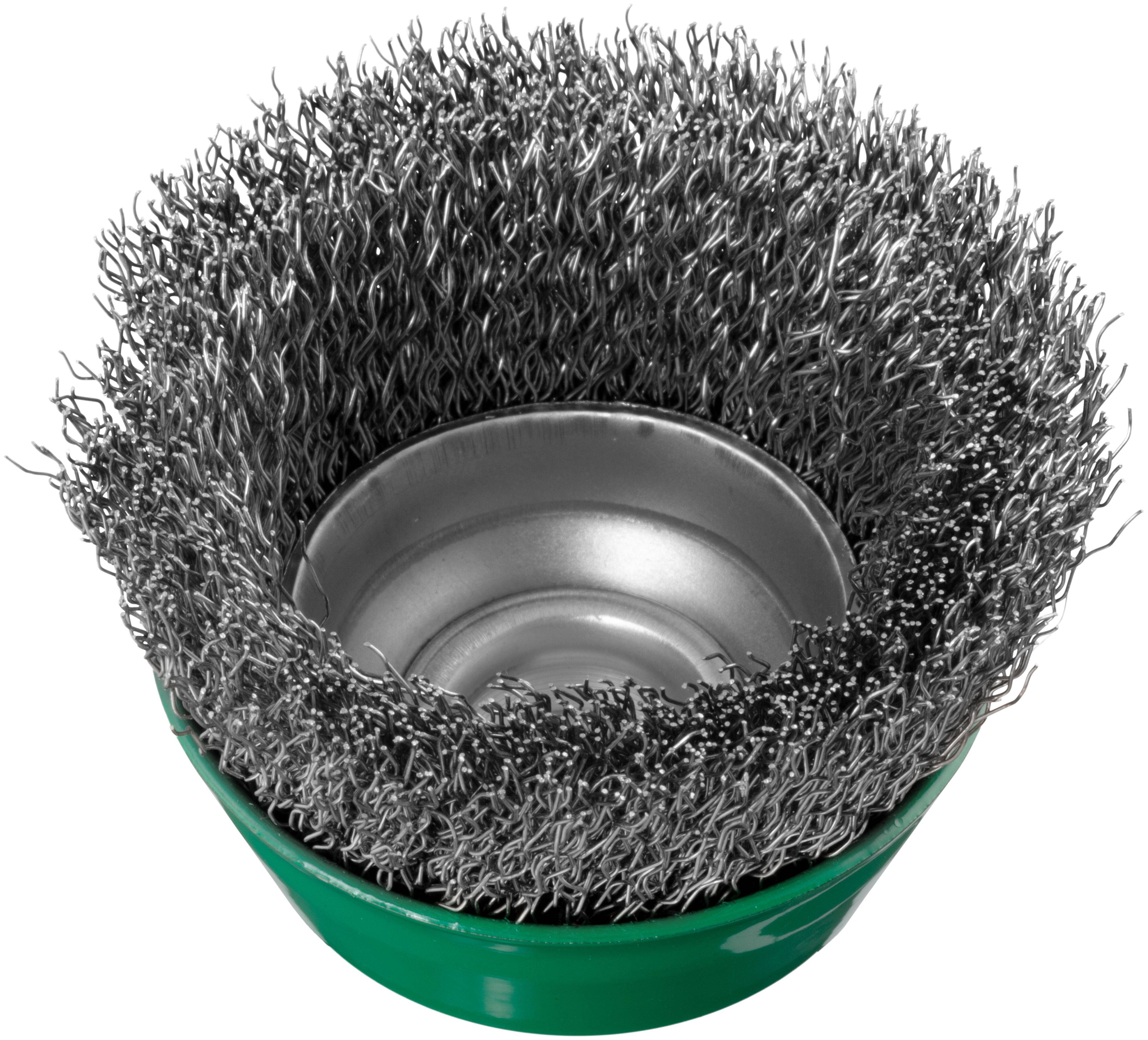 LUKAS-ERZETT Skodelična krtača BTVW za nerjaveče jeklo 60x21 mm za kotne brusilnike, valovita BTVW 06021 G M14 VA A35040-3