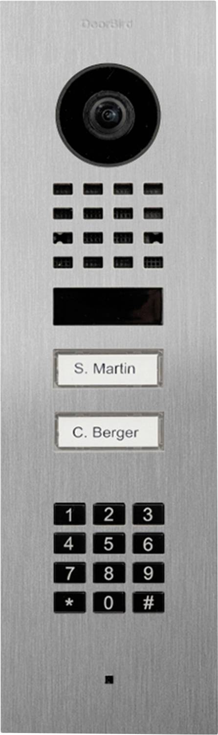 DoorBird D1102KV UP vratni domofon Bluetooth®, WLAN, lan zunanja enota nerjaveče jeklo V2A (brušeno)-0