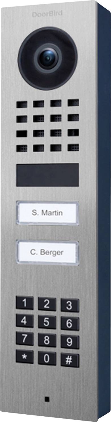 DoorBird D1102KV AP vratni domofon Bluetooth®, WLAN, lan zunanja enota nerjaveče jeklo V2A (brušeno)-0