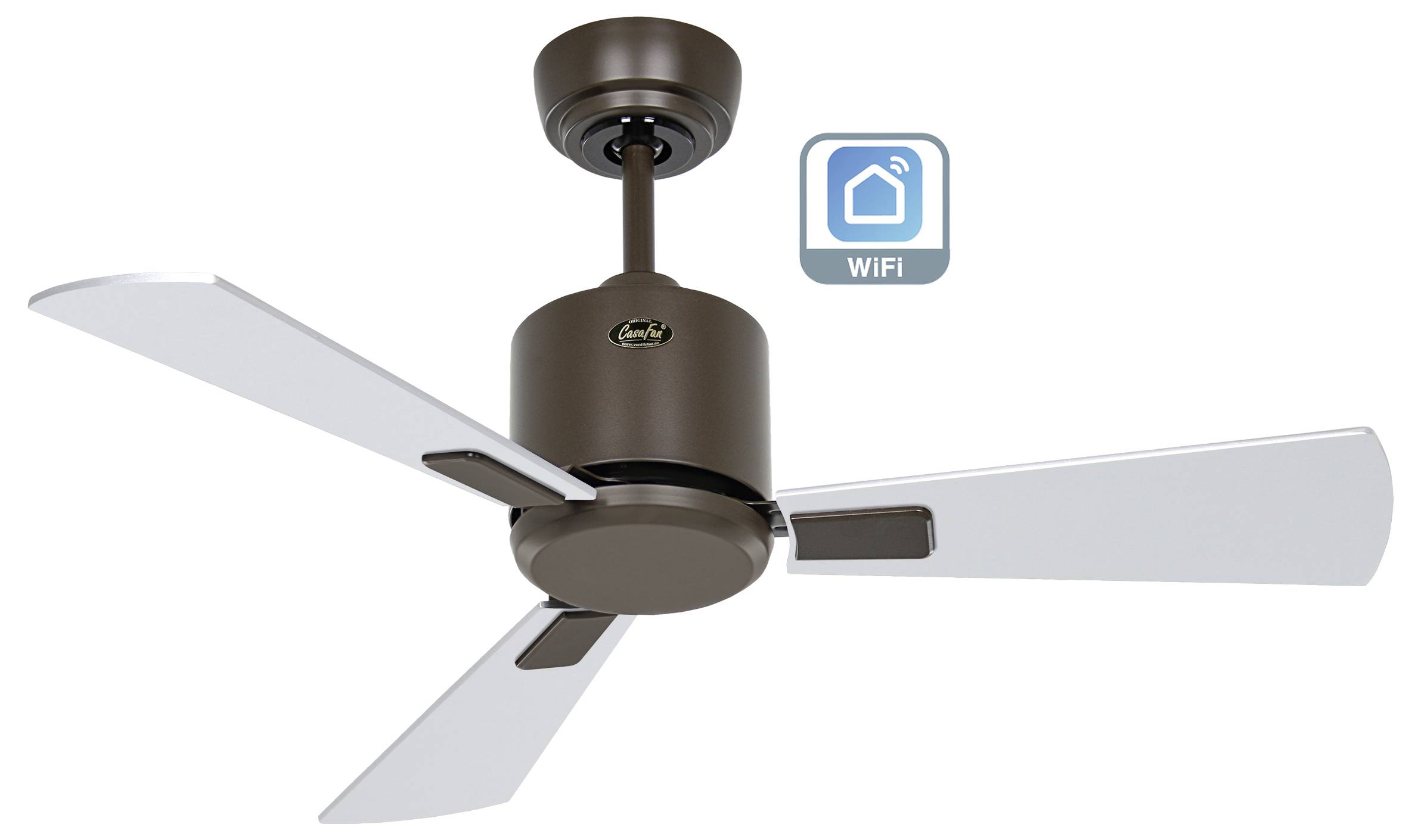 CasaFan ECO NEO III 92 BZ-WN/SI WiFi Flügel Wenge/silber stropni ventilator 12 W (Ø x V) 92 cm x 360 mm bronasta z dalji-1