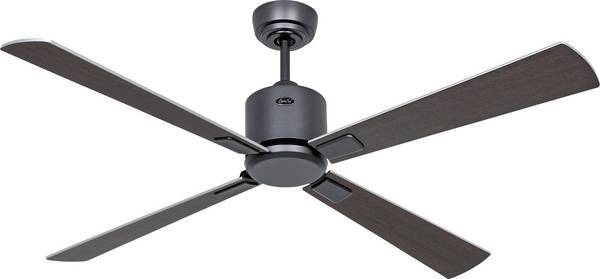 CasaFan ECO NEO III 132 BG-WN/SI WiFi Flügel Wenge/silber stropni ventilator  27 W (Ø x V) 132 cm x 360 mm bazaltno siva z daljinskim upravljalnikom, timer, delovanje pozimi, nadzor z aplikacijo