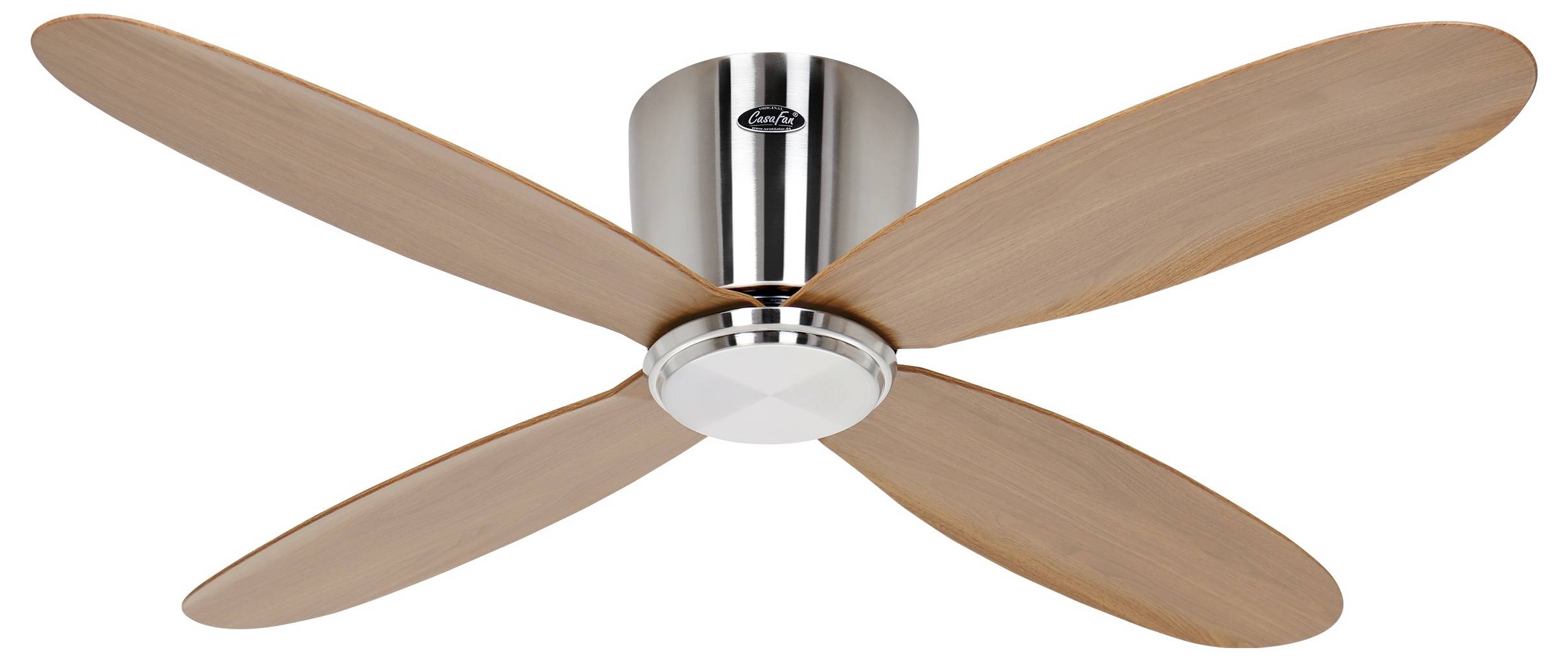 CasaFan ECO PLANO II 112 BN-EN WiFi stropni ventilator 13 W (Ø x V) 112 cm x 160 mm krom (krtačen) z daljinskim upravlja-1
