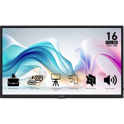 MSI PRO MP165DE LED monitor EEK E (A - G) 39.6 cm (15.6 palec) 1920 x 1080 piksel 16:9 4 ms HDMI®, USB-C®, vtičnica za s-0