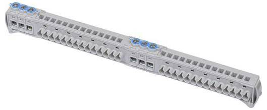 Električna priključna letev z večimi priključnimi točkami v vrsti, ki se uporablja za organiziranje in povezovanje žic v industrijskih okoljih.