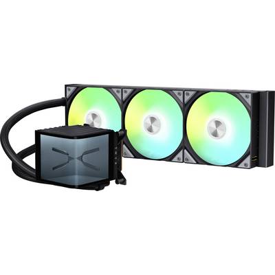 Tekoči CPU hladilnik s trojnim ventilatorskim radiatorjem in RGB osvetlitvijo, namenjen učinkovitemu odvajanju toplote v računalniških sistemih.