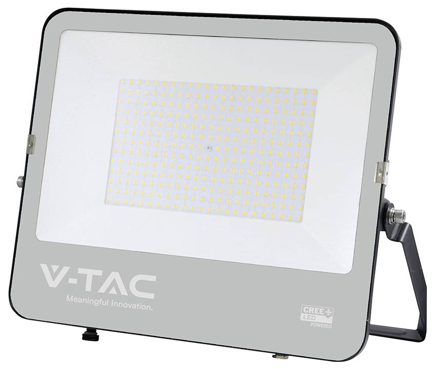 Pravokotni LED reflektor z blagovno znamko 'V-TAC' in sloganom 'Meaningful Innovation', natisnjenim na dnu.