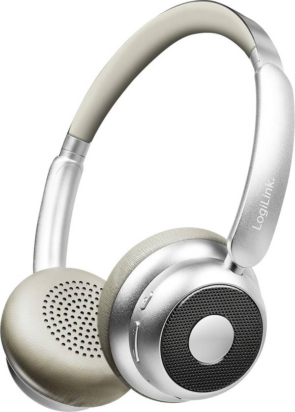 LogiLink BT0072BR  Over Ear slušalke Bluetooth®  srebrna