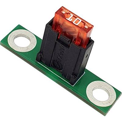Zelena tiskana vezja z nameščeno črno in oranžno elektronsko komponento, označeno z '10'.