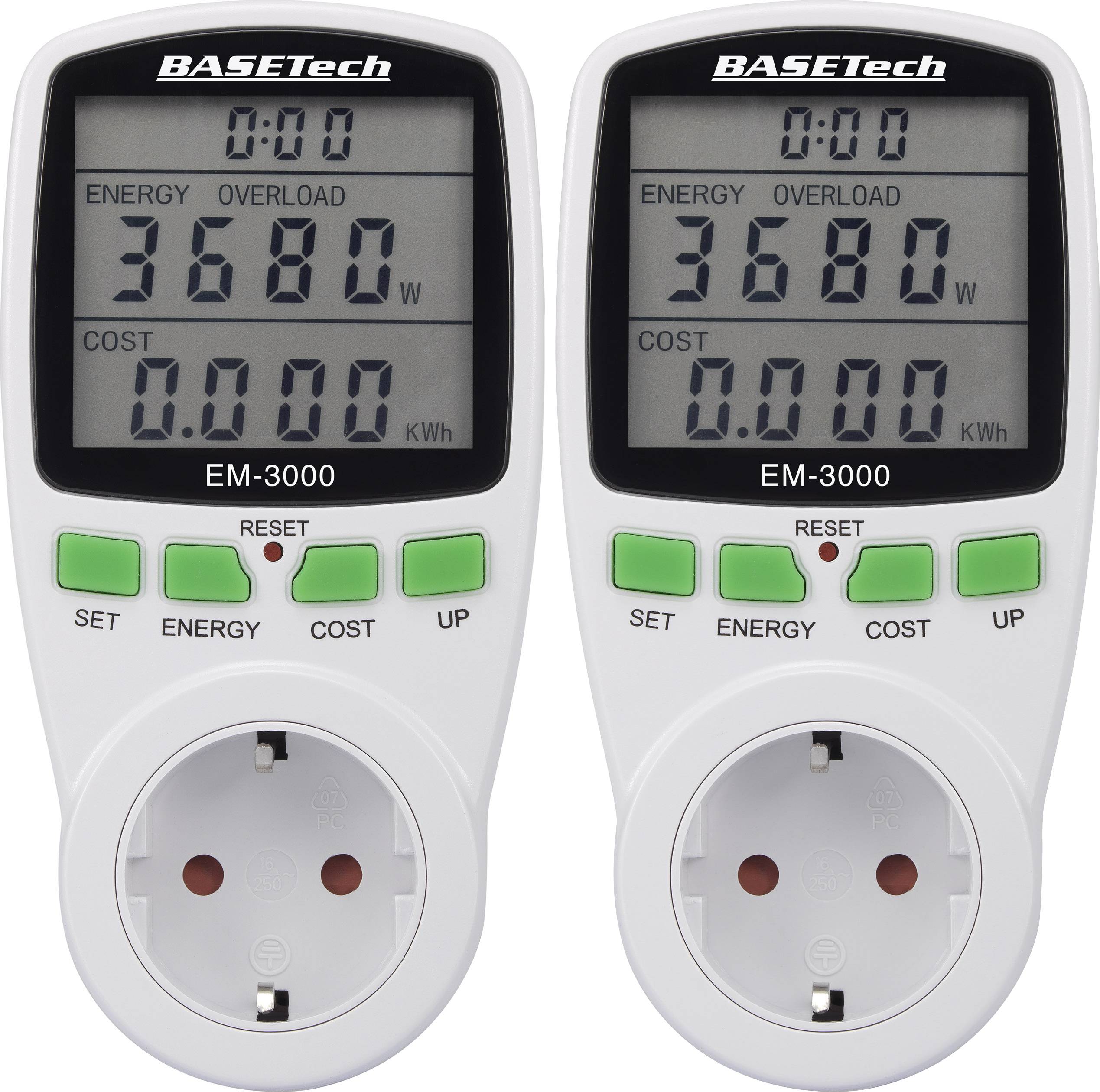 Basetech EM-3000 naprava za merjenje stroškov energijske porabe napoved stroškov 2 kos-0