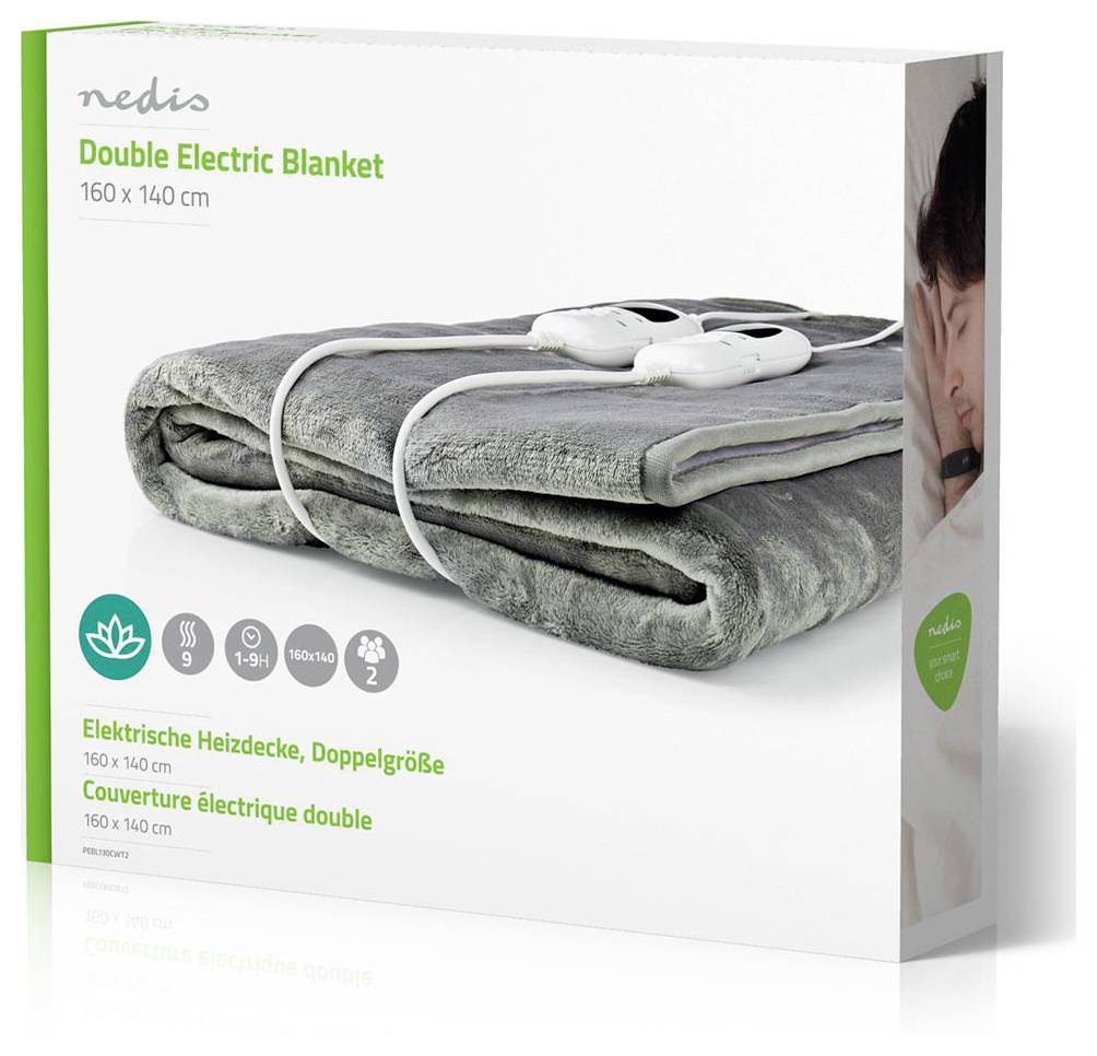 Nedis PEBL130CWT2 grelna odeja 120 W siva, bela-7