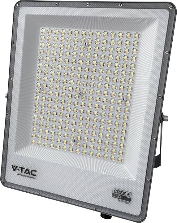 Pravokoten LED reflektor s svetlobnimi diodami v obliki mreže, s logotipoma »V-TAC« in »CREE LED Powered« na okviru.