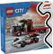 Embalaža "LEGO City" s "Formula 1" tematiko, ki prikazuje črno-rdečo tovornjak in dirkalnik. Vključuje voznika in mehanika. 508 kosov, za starosti 7 let in več.