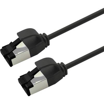 Dva črna Ethernet kabla z RJ45 konektorji na belem ozadju.