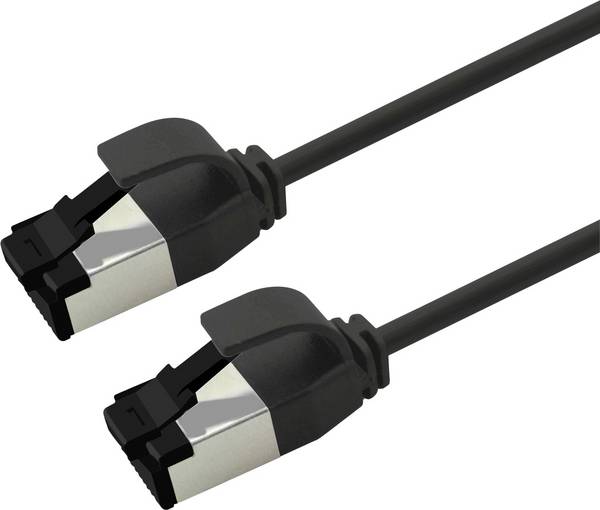 Roline 21.15.3264 RJ45 omrežni kabel, Patch kabel CAT 8.1 U/FTP 1.5 m črna 1 kos