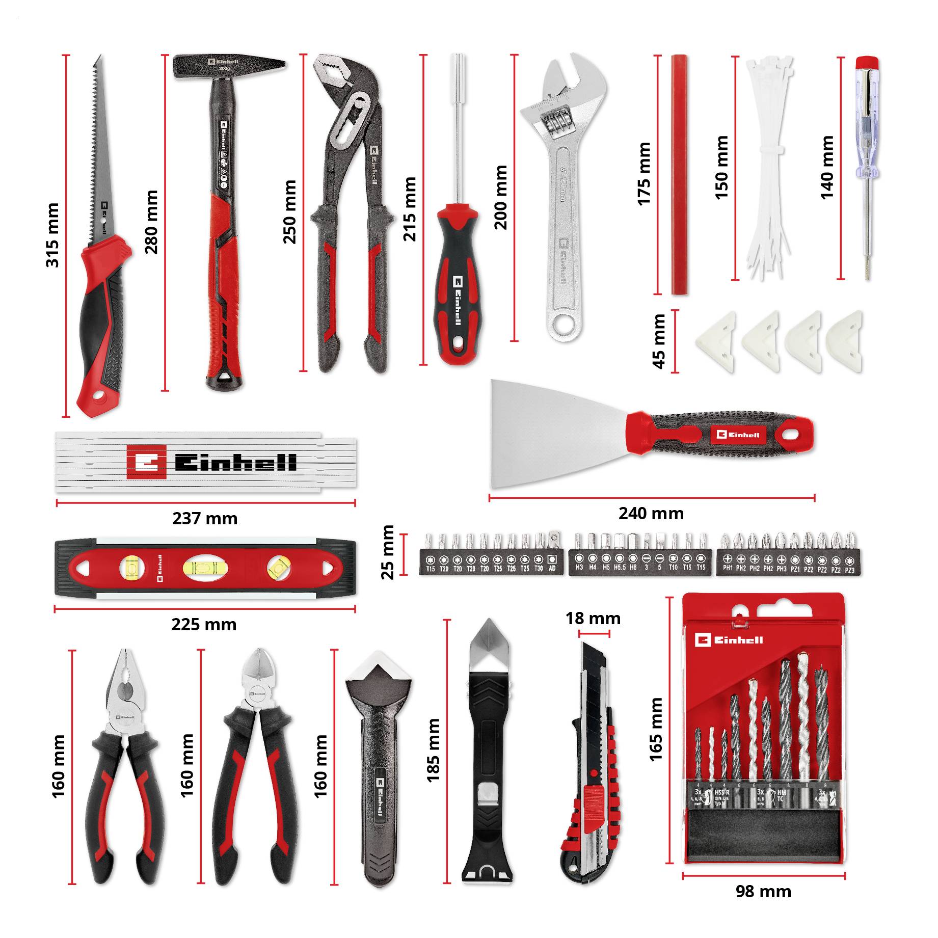 Einhell 78-tlg. Werkzeugkoffer Renovierung 370517 opremljen kovček za orodje-12