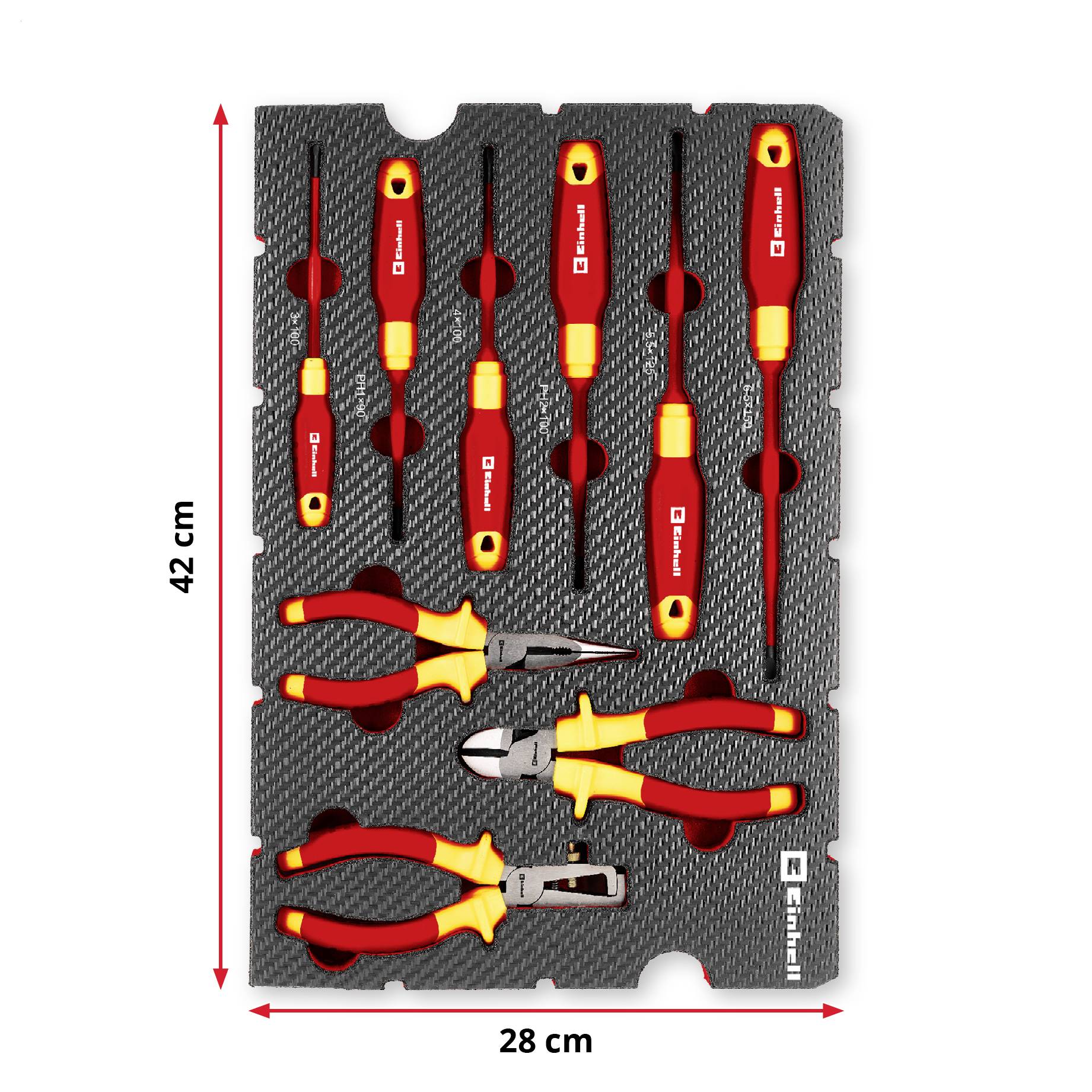 Einhell VDE Werkzeug-Set 9-tlg. Einleger Pad 370524 vložek 9-delni-10