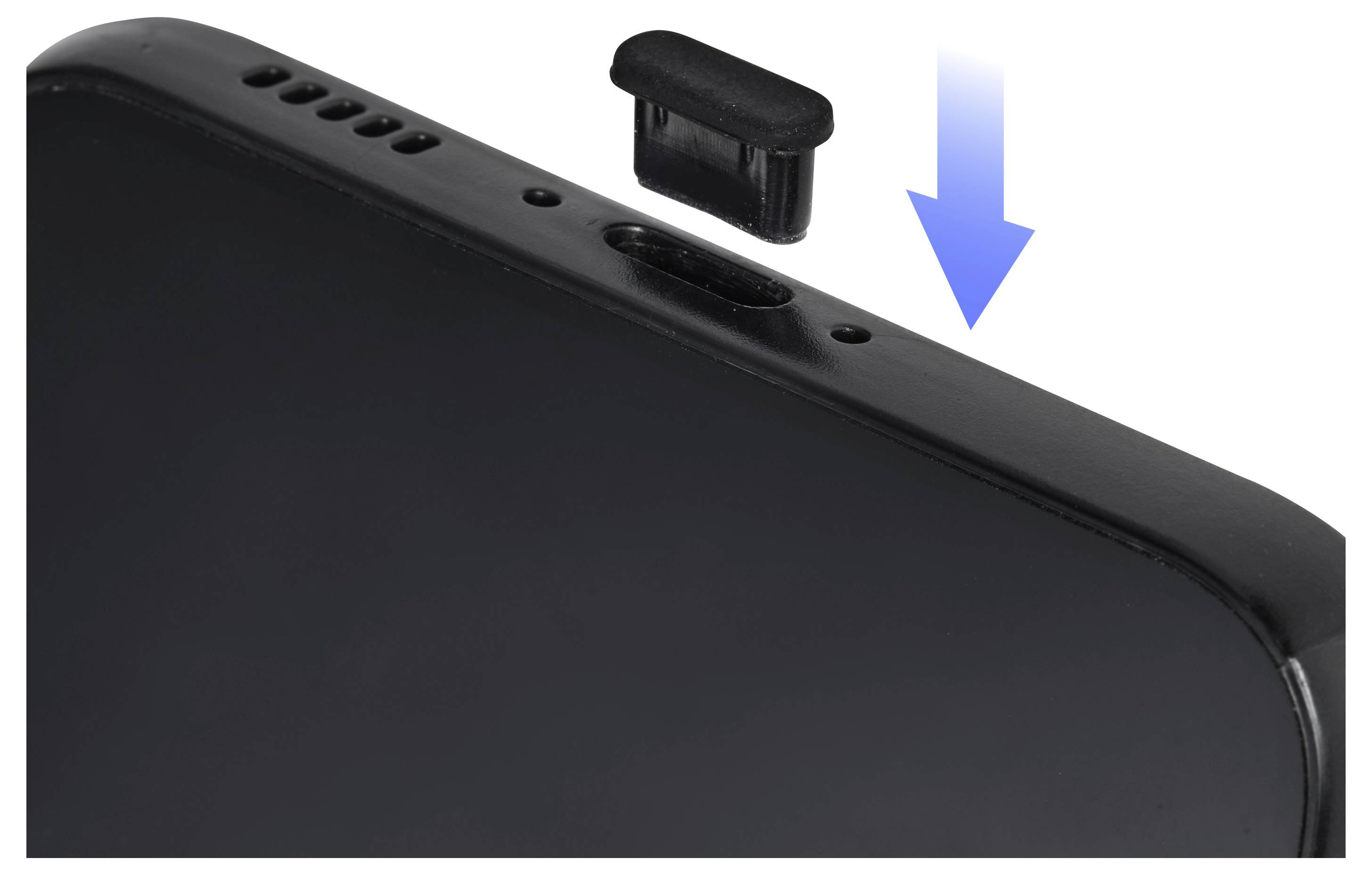 Renkforce USB-C® čepi za prah za mobilne naprave, črni, 4 kosi/komplet, črni-3