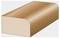 Tridimenzionalna ilustracija pravokotnega lesenega bloka z zaobljenim robovi, prikazana na svetlem ozadju.