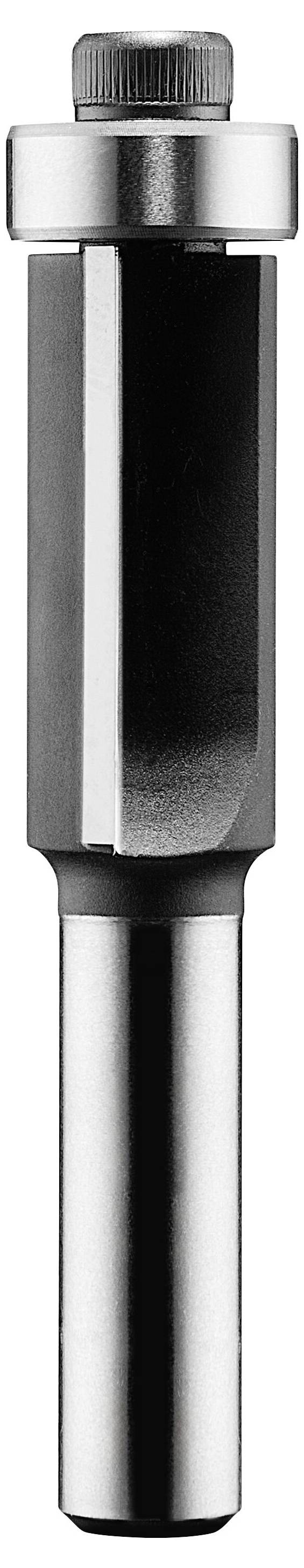 Kovinski sveder s cilindričnim stebličem in ostrm rezalnim robom, ki se uporablja za vrtanje lukenj v različne materiale.