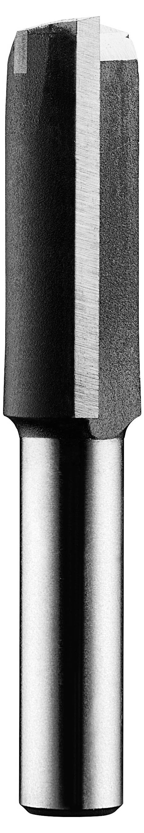 Povečan pogled na valjasto industrijsko rezalno orodje s poudarjenimi ostrimi robovi, ki je v glavnem v kovinskih in temnih tonih.