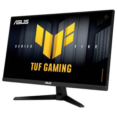 'ASUS TUF Gaming monitor, serija Pet, s sodobnim oblikovalskim pristopom in vidno prikazano TUF logotipo na zaslonu.'