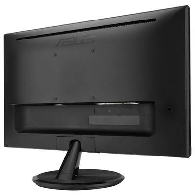 Računalniški monitor prikazuje sliko animirane like s turkiznimi lasmi, oblečene v futuristična oblačila, ki sega z eno roko naprej.