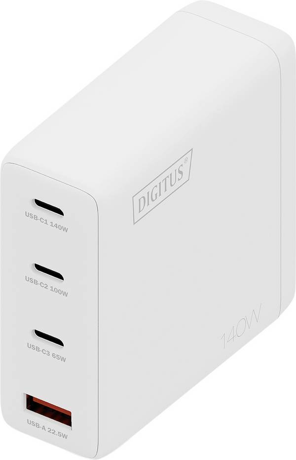 Digitus DA-10305 USB napajalnik 140 W 1x USB-A, 3x USB-C®  bela