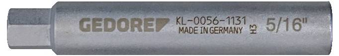 Kovinski adapter ključa s podnožjem označen 'GEDORE KL-0056-1131 MADE IN GERMANY 5/16'.