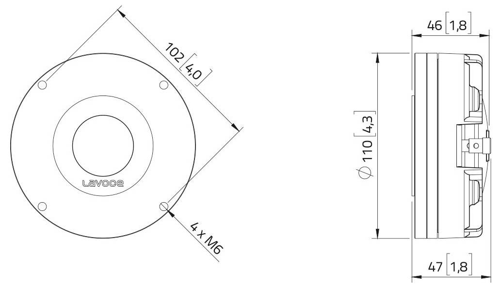 Lavoce DN14.25T-16 gonilnik visokotonskega zvočnika 16 Ω-2