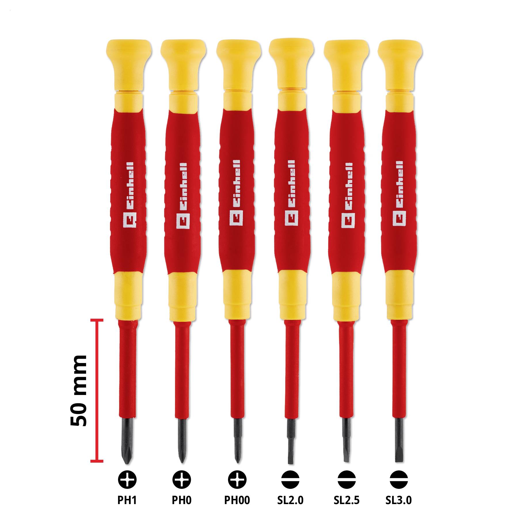 Einhell VDE komplet izvijačev Velikost (izvijač) PH 00, PH 0, PH 1, SL 3.0-1