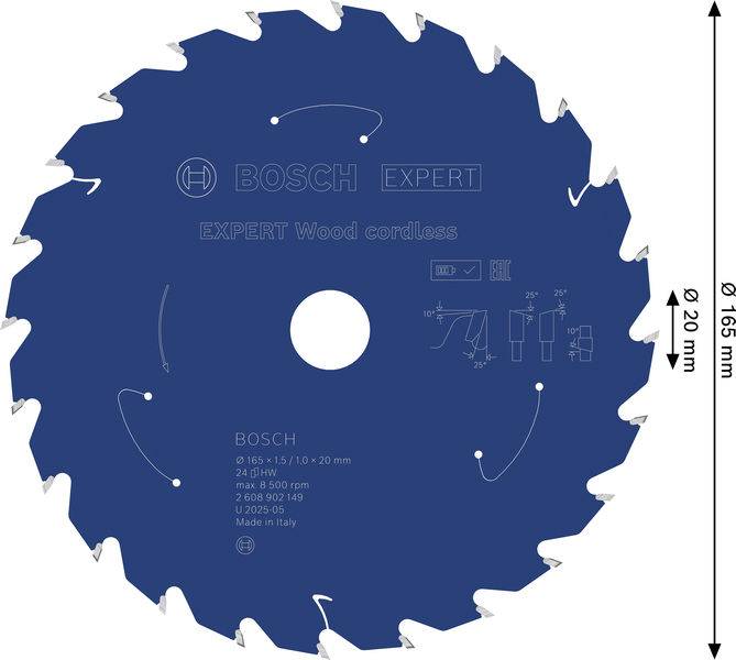 Bosch Accessories 2608902149 2608902149 list krožne žage 165 x 20.0 x 1 mm Število zobcev (na colo): 24 1 kos-10
