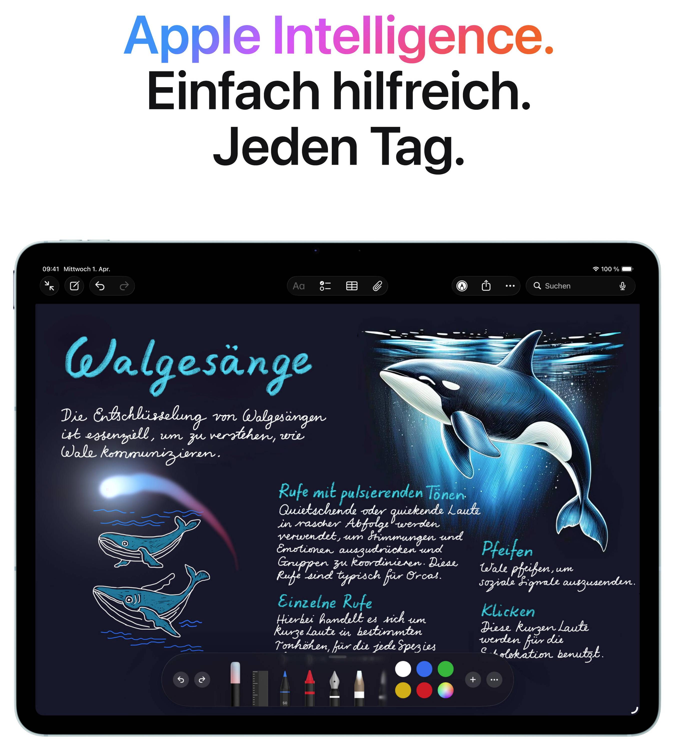 Roka uporablja Apple Pencil Pro na iPadu za ustvarjanje digitalnega umetnostnega dela s pisanimi cvetovi. Besedilo: »Apple Pencil Pro. Kreativnost na naslednji ravni«.